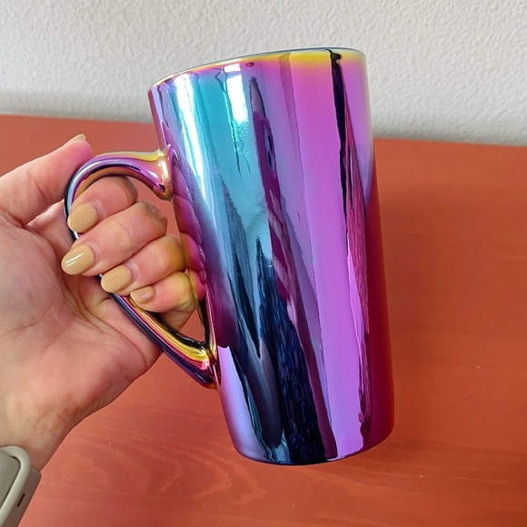 Starbucks 16 Oz Large Holiday Iridescent Holographic Coffee Tea Mug Purple 2022 - Picture 4 of 6